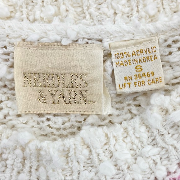 VTG Needles & Yarn Grannycore Knobby Chunky Knit Pastel Floral Crewneck Sweater - Picture 11 of 11